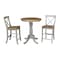 International Concepts Round 30 in Rd Ped Gathering Ht Table, 2 X-Back Counter Ht Stools, Hickory/Stone, 30 in W, 30 in L K41-30RT-6B-S6132-2 - alternate 1